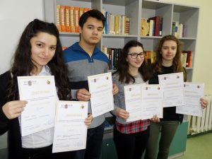 matematicheska2302171 Лили Стефанова, Ирина Христова, Александра Йовкова и Тодор Христов от Математическата с отлично представяне на международния конкурс “MITE – Методика и информационни технологии в образованието“