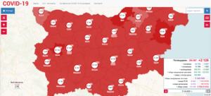 covid map 1704211 В област Ловеч са диагностицирани 47 нови положителни случая за COVID-19, от които 8 хоспитализирани. Заразените медици са 4
