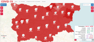 covid map 1904211 В област Ловеч са диагностицирани 11 нови положителни случая за COVID-19, от които 6 души са хоспитализирани. Пет човека са починали