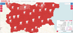 covid map 2104211 Петима починали за денонощие в област Ловеч. Новите случаи са 40, хсопитализирани са 19 човека. Има карантинирана паралелка и група