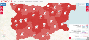 covid map 2804211 Новодиагностицираните случаи в област Ловеч са 25, 9 лица са хоспитализирани.