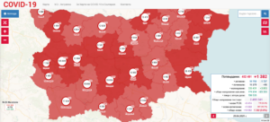 covid map 2904211 Новодиагностицираните случаи в област Ловеч са 17, от които 10 лица са хоспитализирани. Трима са починалите през денонощието