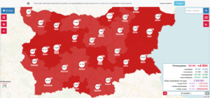 covid map 704211 Деца и персонала от детска градина в Ловеч ще бъдат карантинирани за 10 дни. 69 нови положителни случая за COVID-19, от които 22 души са хоспитализирани