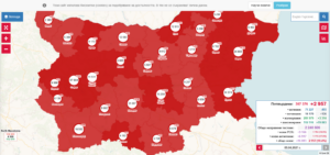 covid map 904211 Много нови случаи в малките населени места в област Ловеч. Диагностицирани са 63 нови положителни случая за COVID-19, от които 18 души са хоспитализирани