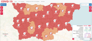 covid map 1305211 Разпространението на Covid-19 намалява. Два са починали през денонощието