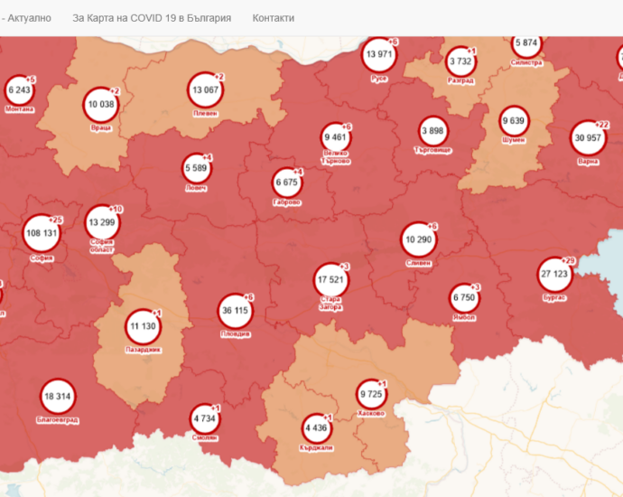 covid map 1705211 Само 4 са новите случаи на Covid-19 в област Ловеч