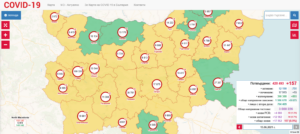 covid map 1506211 По данни на РЗИ Ловеч, регистрираната 14-дневна заболяемост от COVID-19 от 35,1 на 100 хил. население