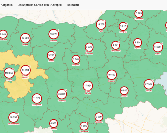 covid map 1907211 ъм 19.07.2021 година в област Ловеч регистрираната 14 дневна заболяемост от COVID-19 е 11, 4 на 100 хиляди население. Регистрираните случаи за седмица са само 9