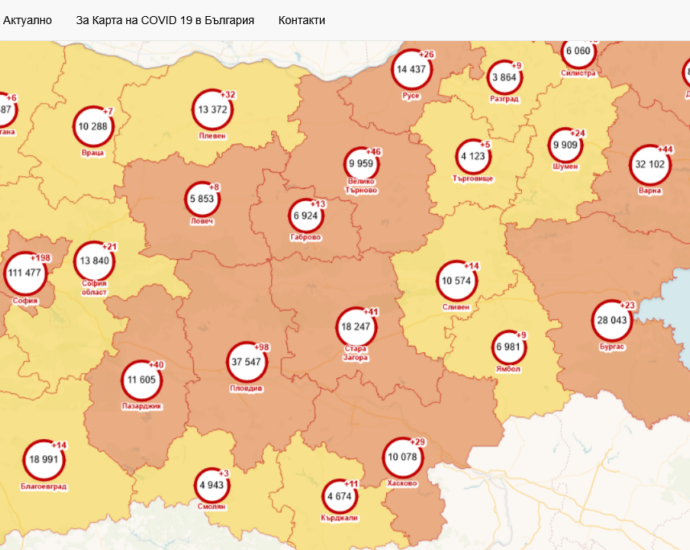 covid map 1008211 Кметът на Община Ловеч Корнелия Маринова призова гражданите да се ваксинират колкото може по-скоро