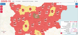 ovid map 3009211 Новодиагностицирани с Covid-19 са 2 ученика по на 14 г. от 2 училища в гр. Ловеч и ученик на 17 г. от с. Лисец и дете на 6 г. от  гр. Ловеч