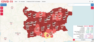 covid map 2710211 Най-много случаи на коронавирус в община Ловеч - 33 и Тетевен - 33