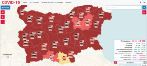 covid map 2910211 103 са диагностицирани с Covid-19 за денонощие в област Ловеч, 21.1% от жителите са със завършен ваксинационен цикъл