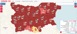 covid map 3010211 Активните случаи в област Ловеч са 1063, от които 864 на домашна изолация и лечение и 199 хоспитализирани