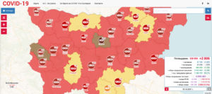 covid map 510211 Все още област Ловеч се разминава леко с поредното увеличение на разпространението и последиците от Covid-19