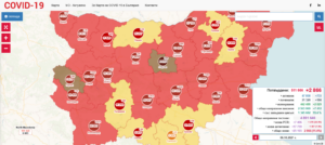 covid map 610211 40 новодиагностицирани с Covid-19 в област Ловеч, в болници са постъпили 9 човека