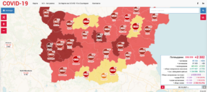 covid map 810211 По една паралелка от ПГМЕТ Ловеч и СУ „Сергей Румянцев“ Луковит са под карантина. 20 човека от Дом за стари хора „Върбовка“ са с Covid-19
