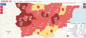 covid map 910121 Още две паралелки от НПГГСД „Сава Младенов“ – гр. Тетевен и от ОУ „Васил Априлов“- с. Градежница са карантинирани