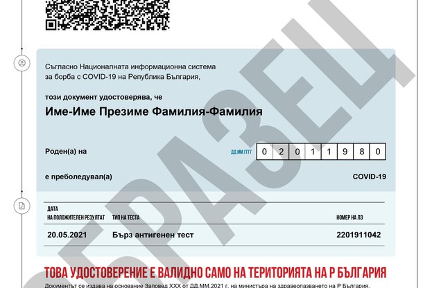 covid sertifikat 2510211 Гражданите, преболедували COVID-19, установен с антигенен тест, вече могат да изтеглят своите „зелени сертификати“ от www.his.bg