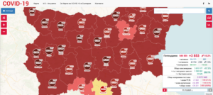 covid map 1111211 На 10 ноември 2021 на територията на Област Ловеч са диагностицирани 46 души.  Хоспитализираните са 13