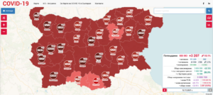 covid map 1211211 Последни данни на РЗИ Ловеч: Нови случаи 53, активни случаи 1031, от които 833 на домашна изолация и лечение и 198 хоспитализирани