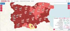 covid map 1911211 Спада регистрираната 14-дневна заболеваемост за Област Ловеч към 18.11.2021 и е 578  на 100 хил.население