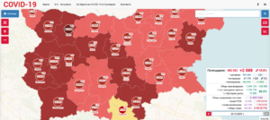 covid map 2511211 Спада нивото на 14-дневна заболеваемост за Област Ловеч и достигна 502  на 100 хил.население