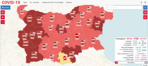 covid map 2911211 РЗИ Ловеч с обобщени данни за седмицата: Стабилна постепенна тенденция за снижение на заболяемостта в последните 3 седмици