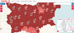 covid map 811211 Активните случаи в област Ловеч са 1068, от които 848 на домашна изолация и лечение и 220 хоспитализирани
