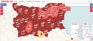 covid map 1201221 Област Ловеч в тъмно червената зона. Активните случаи са 772, 99 са хоспитализирани