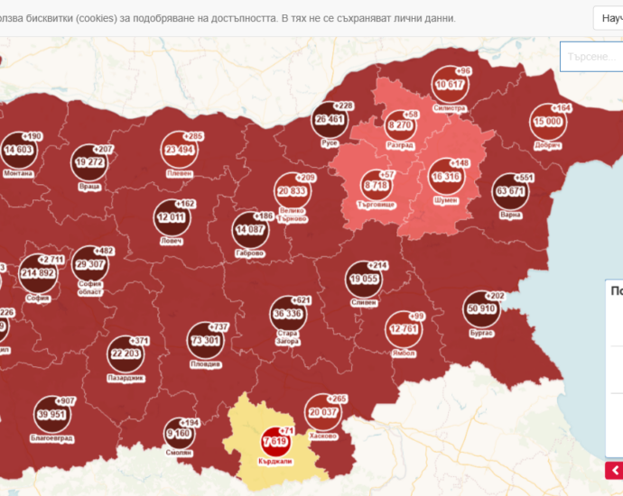 covid map 1801221 71 са новите случаи в община Троян, 69 в община Ловеч. Регистрираната 14-дневна заболеваемост за Област Ловеч към 17.01.2022 е  821 на 100 хил.население