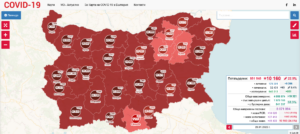 covid map 2001221 През изминалото денонощие в област Ловеч диагностицирани с Covid-19 са 121 човека, 8 са хоспитализирани. Още една група от детска градина в Ловеч е под карантина