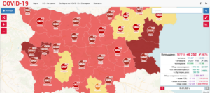 covid map 501221 Хоспитализираните с Covid-19 за денонощието са 12, диагностицирани са общо 91 случая
