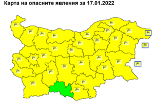 jalt kod lovech 1701221 Обявено е предупреждение от първа степен (жълт код) за област Ловеч за силен вятър