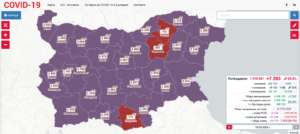 covid map 1002221 През денонощието в област Ловеч са хоспитализирани 23 човека. Новите случаи са 107