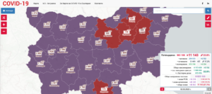 covid map 202221 Новодиагностицираните медицински лица са лекар, 6 медицински сестри, 2-ма санитари,  мед. фелдшер и лаборант от МБАЛ гр. Ловеч. Новите случаи са 188