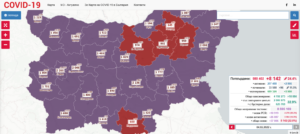 covid map 402221 От 00:00 ч. в понеделник 7 февруари до 00:00 ч. на 21 февруари нови ограничения на територията на област Ловеч