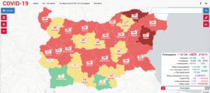 covid map 2103221 През двата почивни дни в област Ловеч са регистрирани 17 случая на Covid-19, в болници са постъпили 6 човека