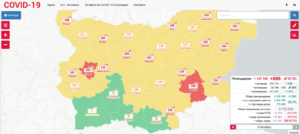 covid map 1304221 На 12 април  2022 на територията на Област Ловеч с Covid-19 са диагностицирани общо 19 човека, 4 от тях са хоспитализирани