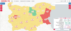 covid map 2207221 Заповед за въвеждане на временни противоепидемични мерки на територията на област Ловеч