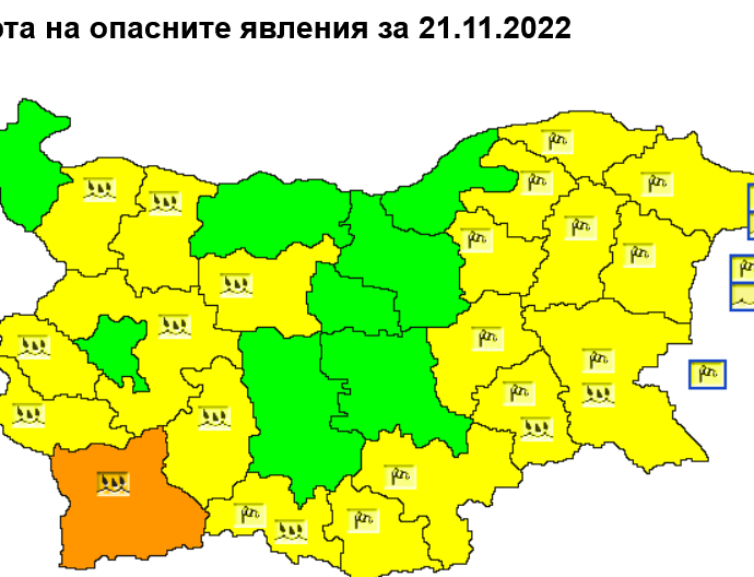 jalt kod lovech 2111221 Жълт код за валежи от дъжд с количества - 20-35 мм. е обявен за област Ловеч