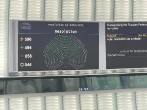vote ep rossia 2311221 Eвропейският парламент обяви Русия за държава спонсор на тероризма.