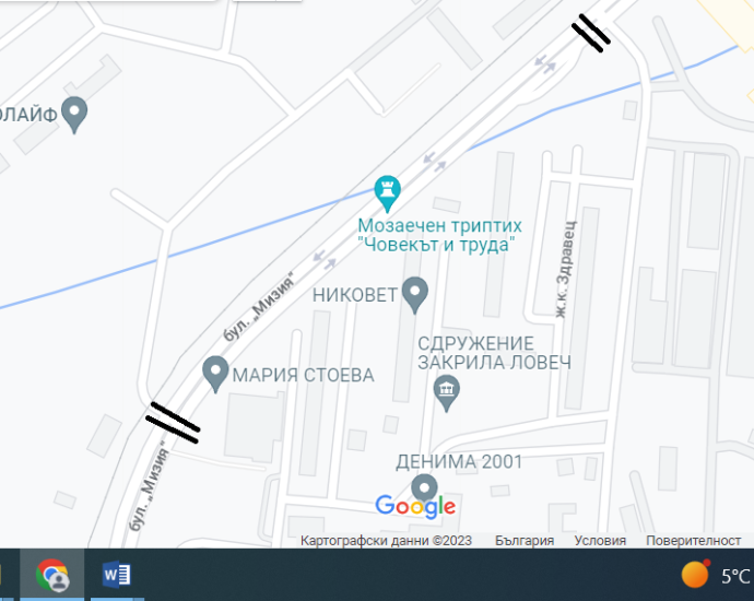 karta remont 1302231 В Ловеч днес затварят за кратък ремонт едното платно на бул. „Мизия“