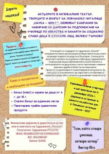 blagotvoritelna akcia 212241 В Ловеч организират благотворителна кампания в помощ на Училището за деца в неравностойно положение в село Русаля