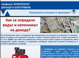 influenser nap 302251 НАП напомня на инфлуенсъри да декларират доходите си от тази дейност