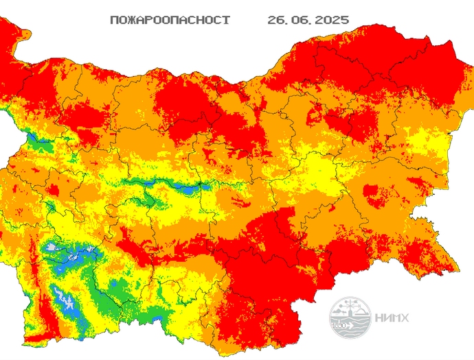 opasno vreme 2506251 Оранжев код за горещо време в област Ловеч на 26 юни: температурите ще достигнат до 39°