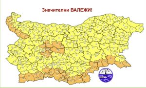 Предупреждение за валежи 16.02.2026 г НИМХ с предупреждение за значителни валежи и сняг в област Ловеч